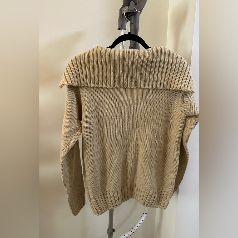 English Factory tan sweater.